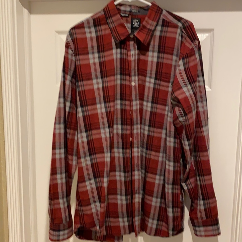 Volcom L/S Button Down in Plaid - Size XL